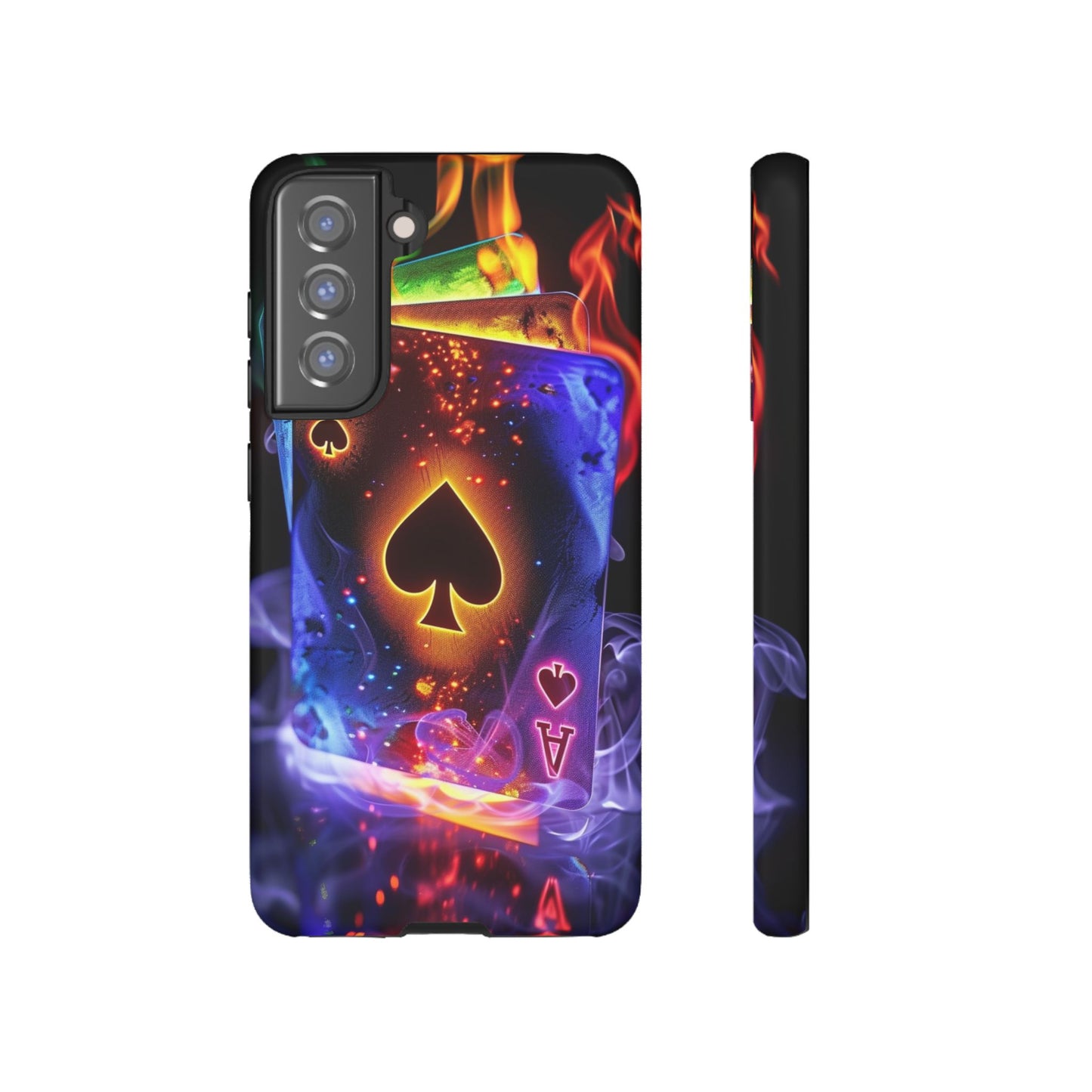 Vibrant Phone Case with Ace of Spades Design, Tough Phone Cover, Colorful Gift for Gamer| Samsung Case