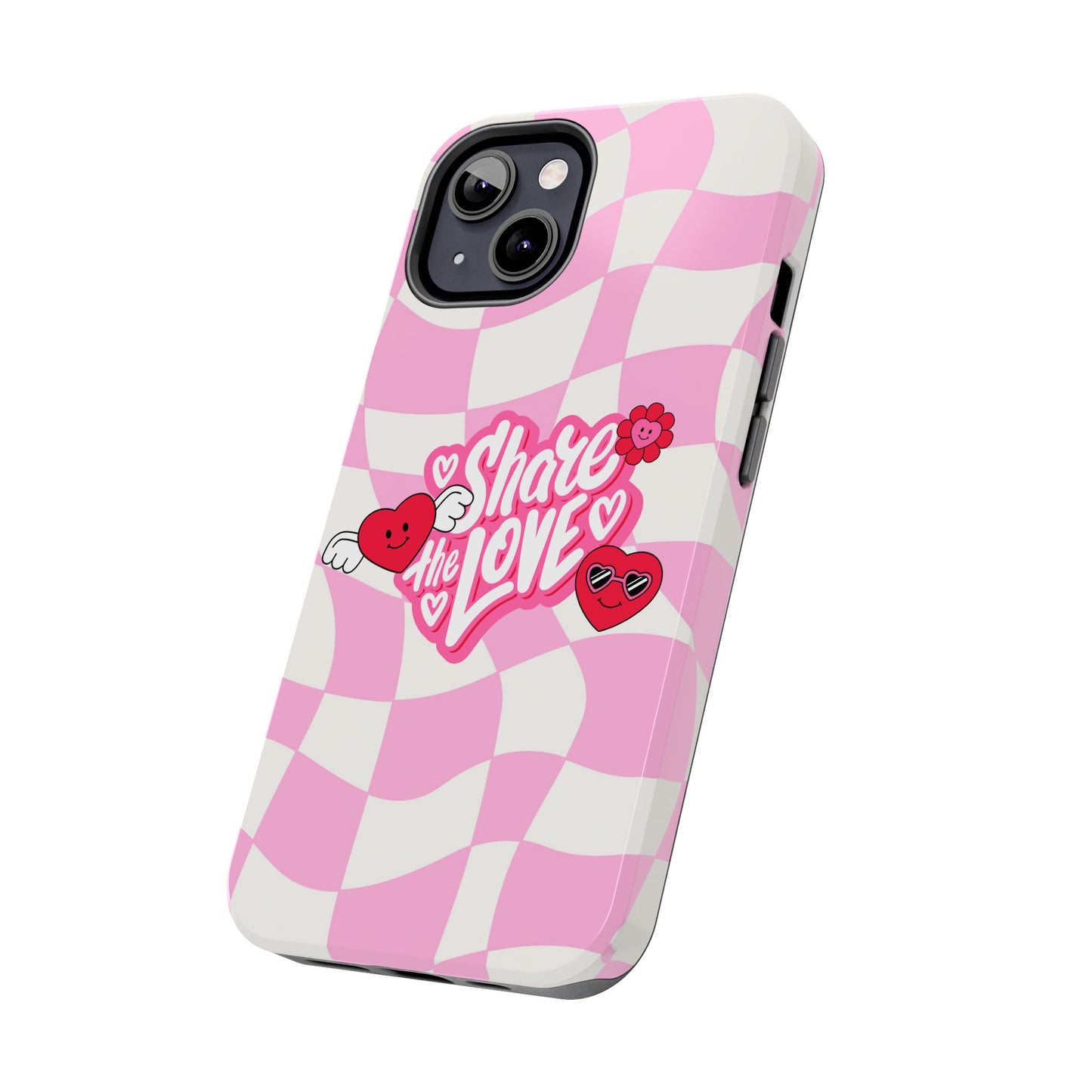 Share the Love Tough Phone Cases - Cute Heart Designs for Valentine's Day, Cute Phone Accessories, Gifts for Teens, Stylish Phone Covers