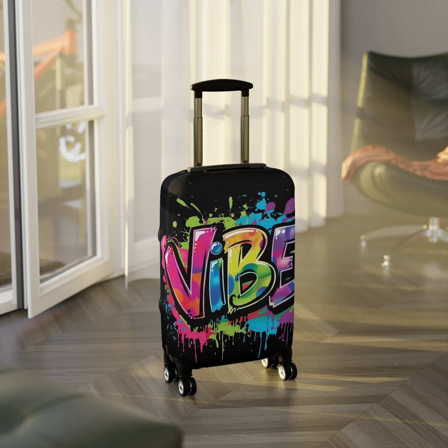 Vibrant Luggage Cover - Graffiti Style Travel Accessory, Perfect for Vacation, Unique Gift, Summer Travel | Suitcase