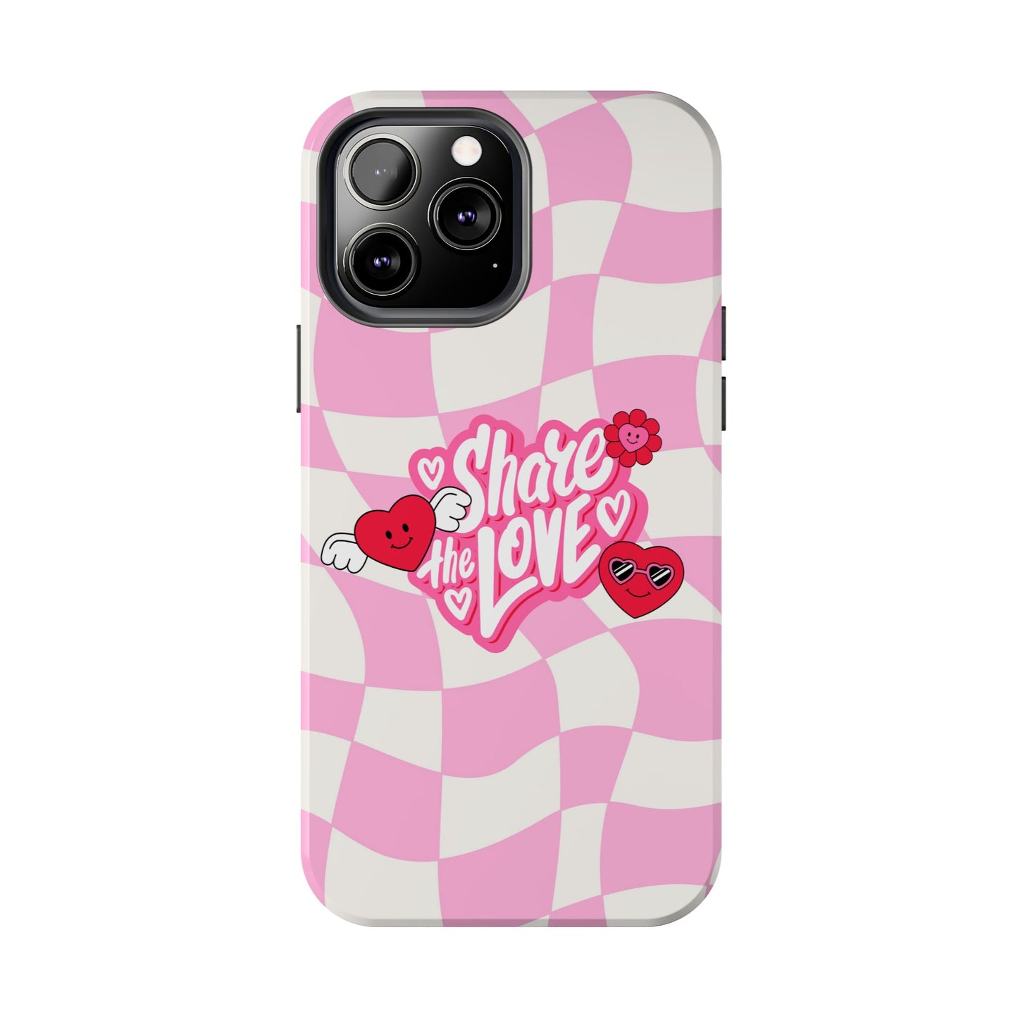 Share the Love Tough Phone Cases - Cute Heart Designs for Valentine's Day, Cute Phone Accessories, Gifts for Teens, Stylish Phone Covers