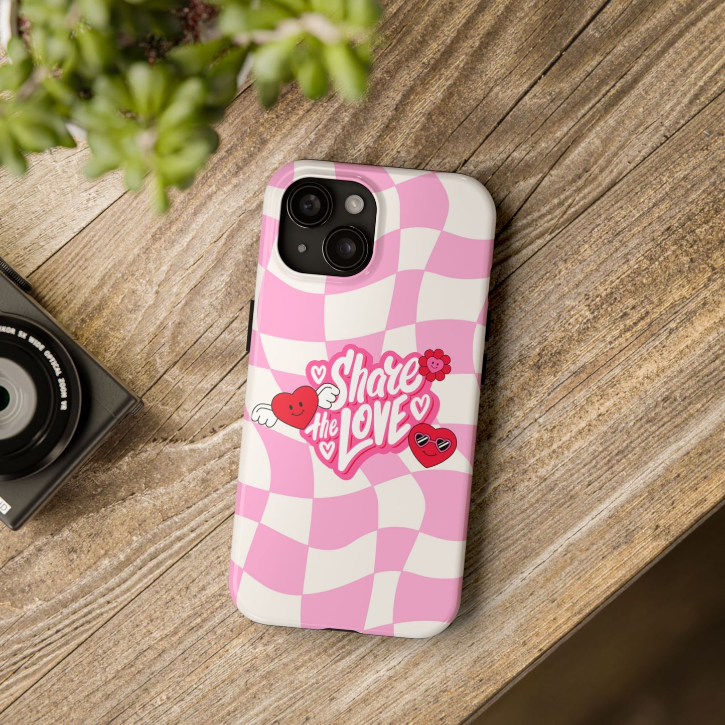Share the Love Tough Phone Cases - Cute Heart Designs for Valentine's Day, Cute Phone Accessories, Gifts for Teens, Stylish Phone Covers