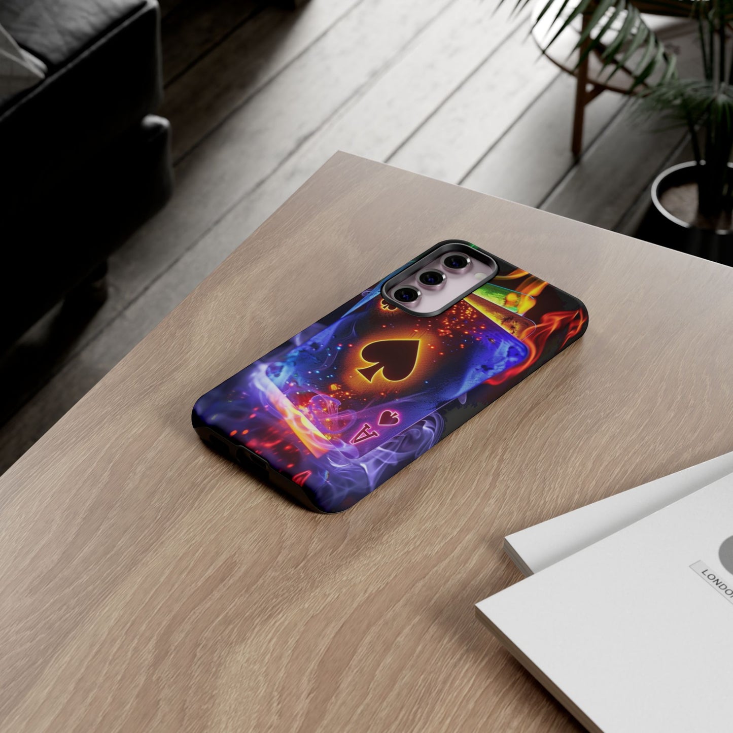 Vibrant Phone Case with Ace of Spades Design, Tough Phone Cover, Colorful Gift for Gamer| Samsung Case