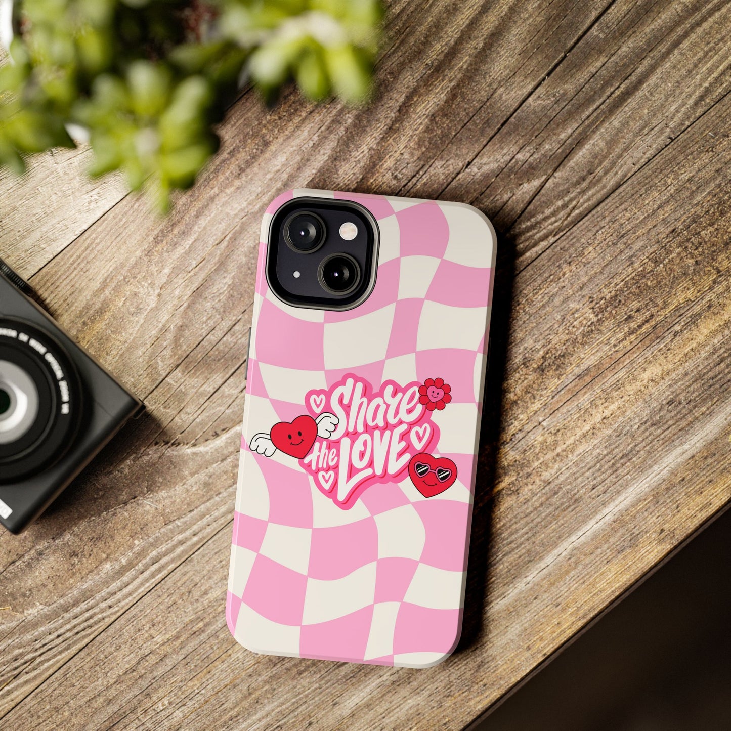 Share the Love Tough Phone Cases - Cute Heart Designs for Valentine's Day, Cute Phone Accessories, Gifts for Teens, Stylish Phone Covers