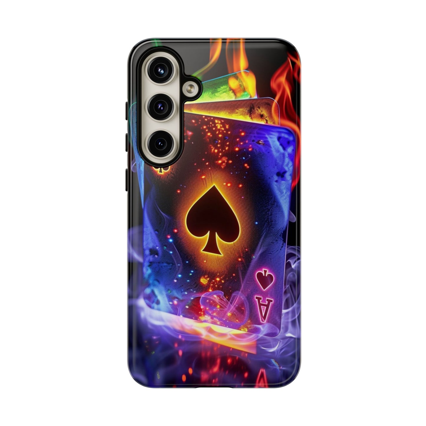 Vibrant Phone Case with Ace of Spades Design, Tough Phone Cover, Colorful Gift for Gamer| Samsung Case