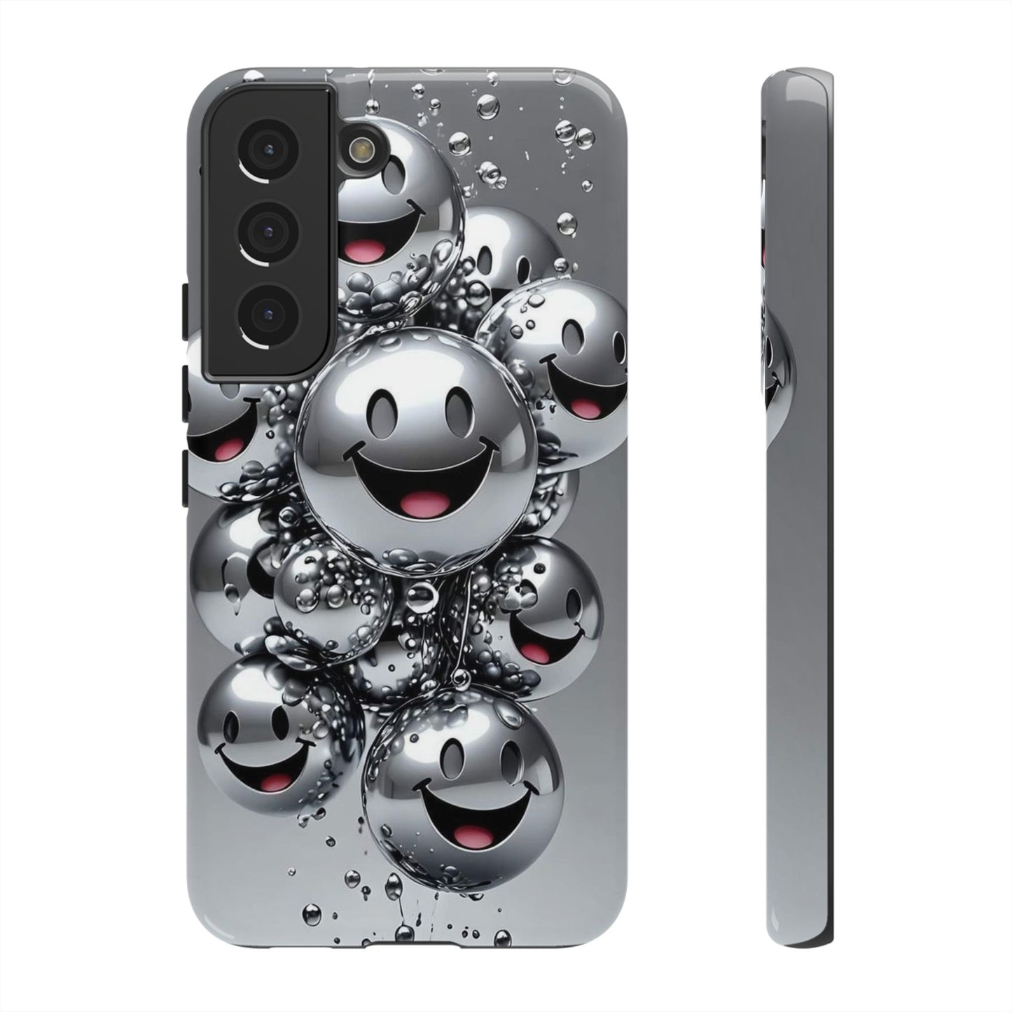 Cheerful Phone Case with Smiley Faces, Tough and Fun Case for You, Gift for Friends, Unique Smartphone Cover, Bubble Design | Samsung Case
