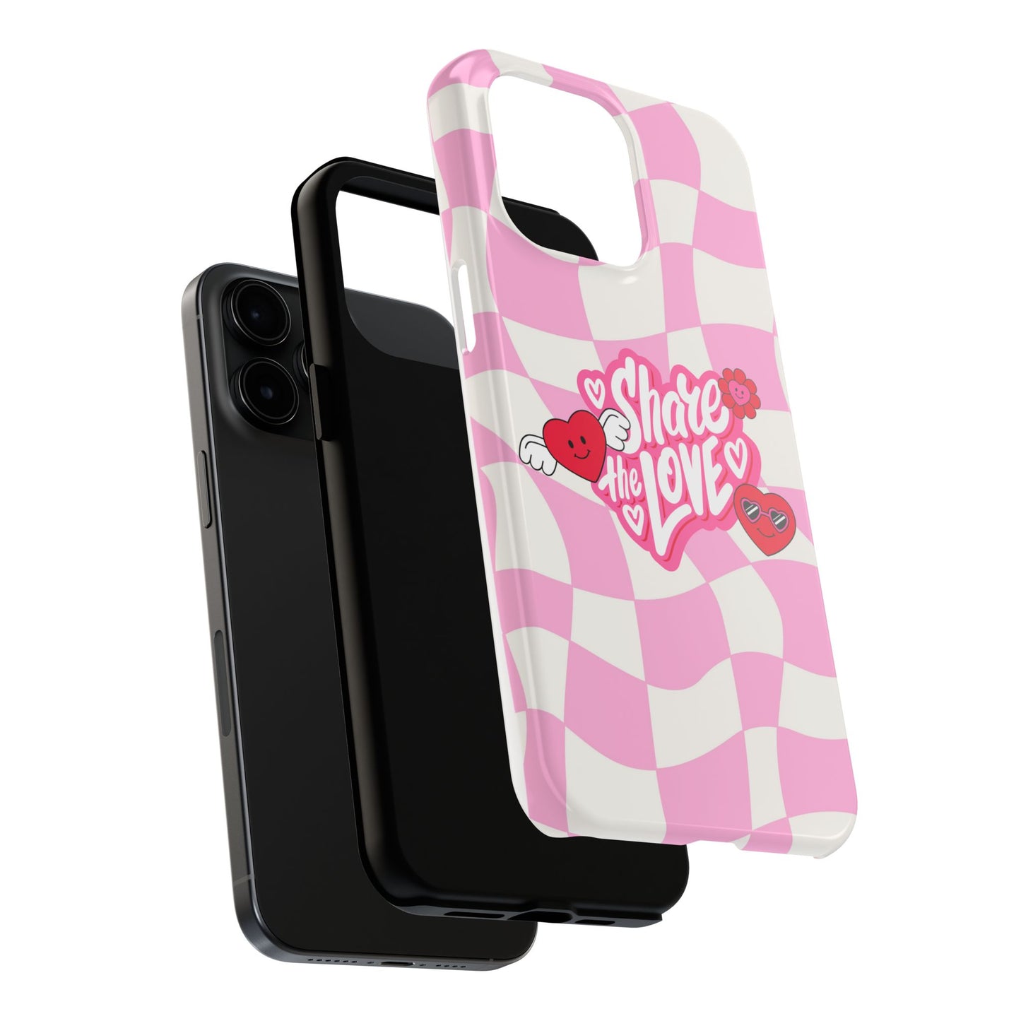 Share the Love Tough Phone Cases - Cute Heart Designs for Valentine's Day, Cute Phone Accessories, Gifts for Teens, Stylish Phone Covers