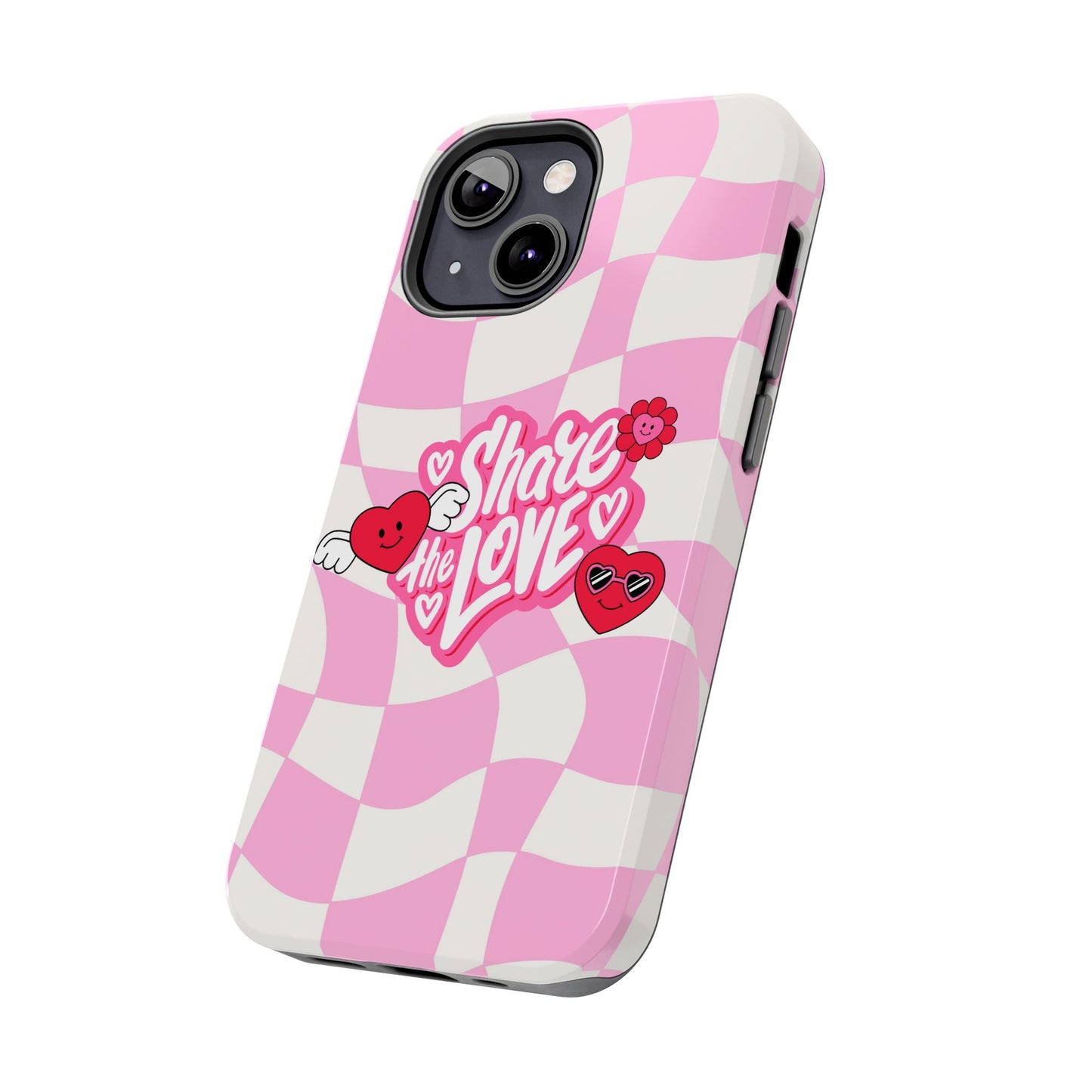 Share the Love Tough Phone Cases - Cute Heart Designs for Valentine's Day, Cute Phone Accessories, Gifts for Teens, Stylish Phone Covers
