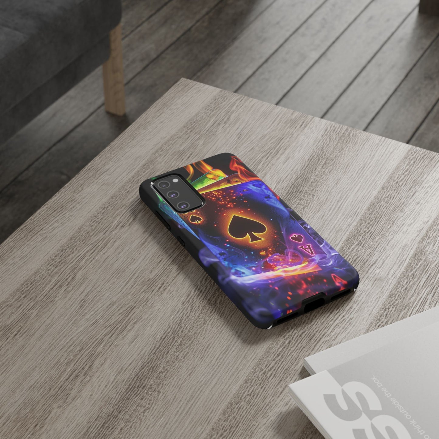 Vibrant Phone Case with Ace of Spades Design, Tough Phone Cover, Colorful Gift for Gamer| Samsung Case
