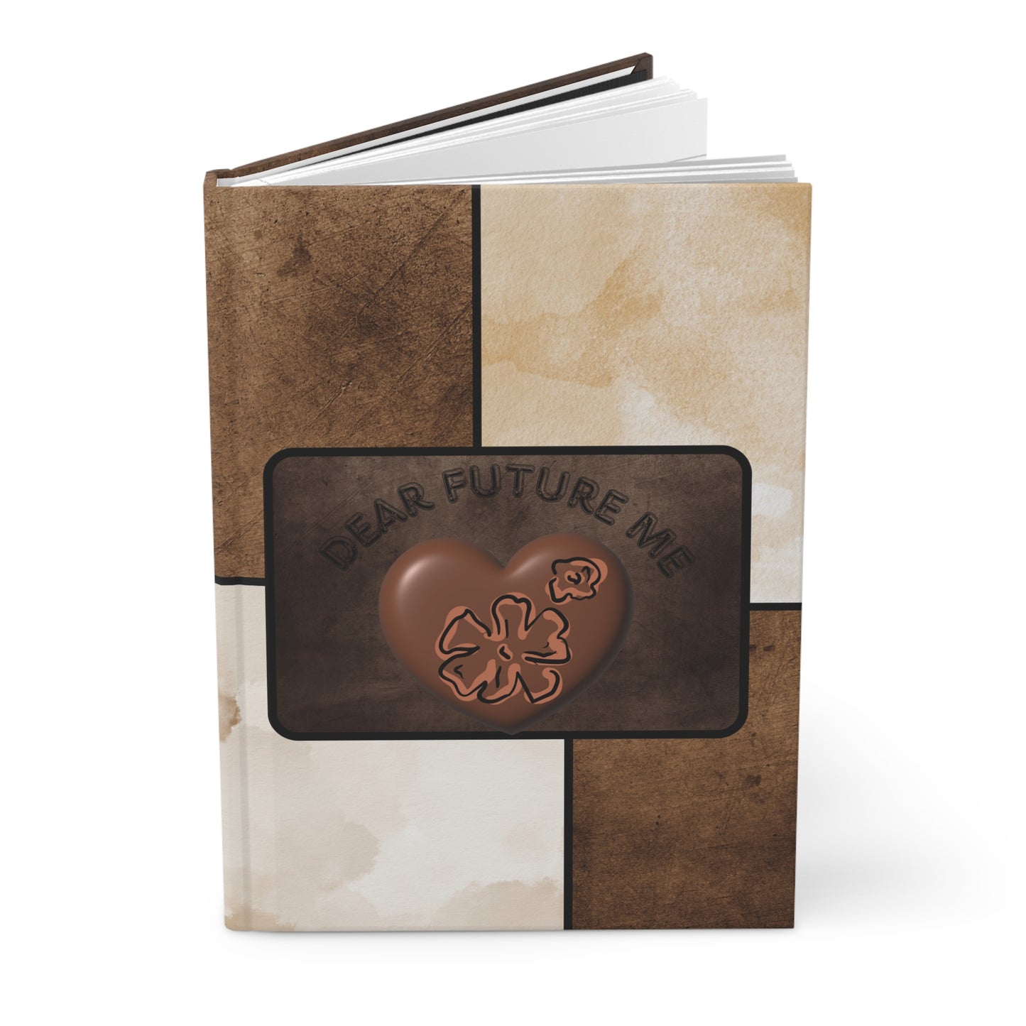 Warm Brown Hardcover Journal for Reflection and Planning, Ideal for Journaling, Self-Discovery, Gift for Writers, Dear Future Me Theme