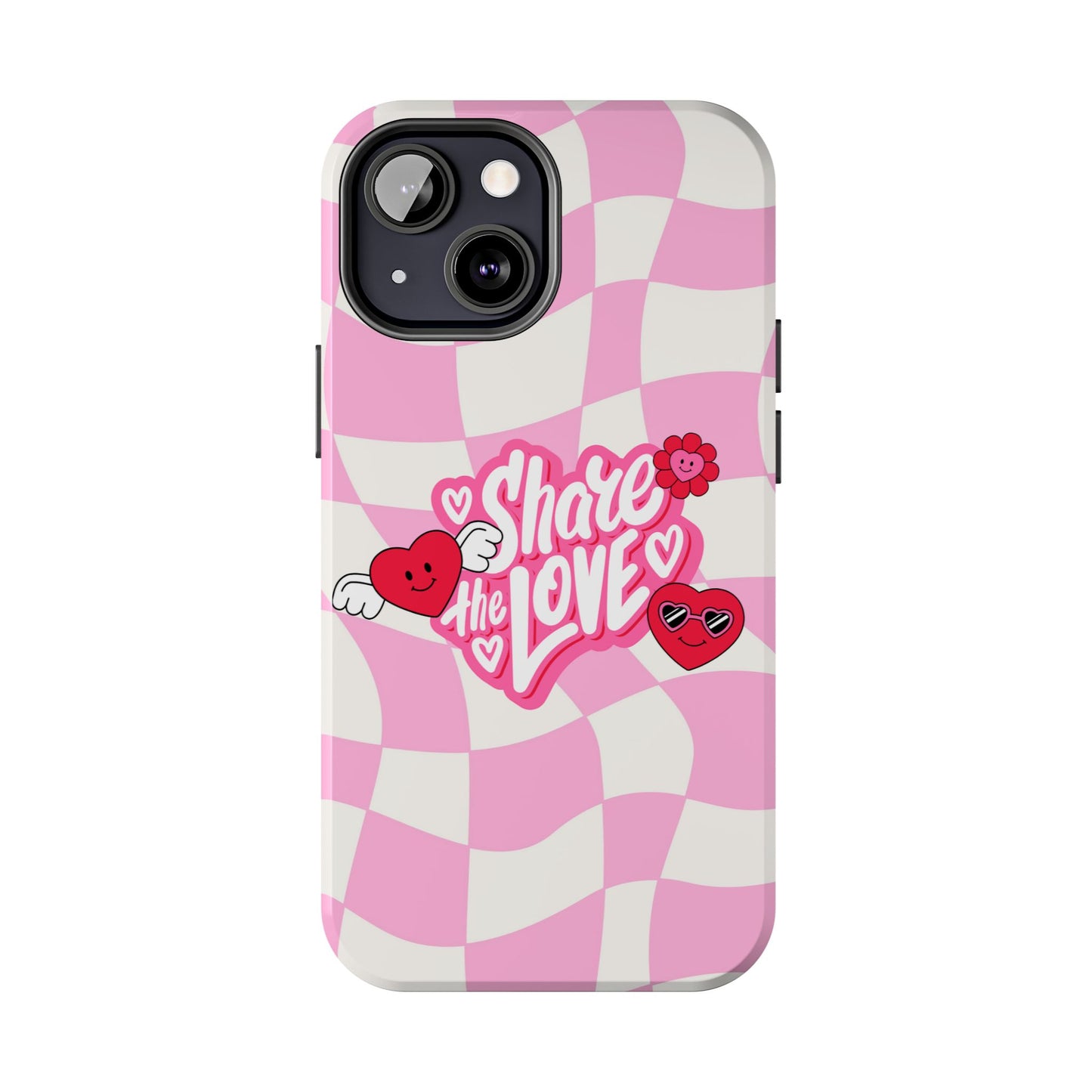 Share the Love Tough Phone Cases - Cute Heart Designs for Valentine's Day, Cute Phone Accessories, Gifts for Teens, Stylish Phone Covers