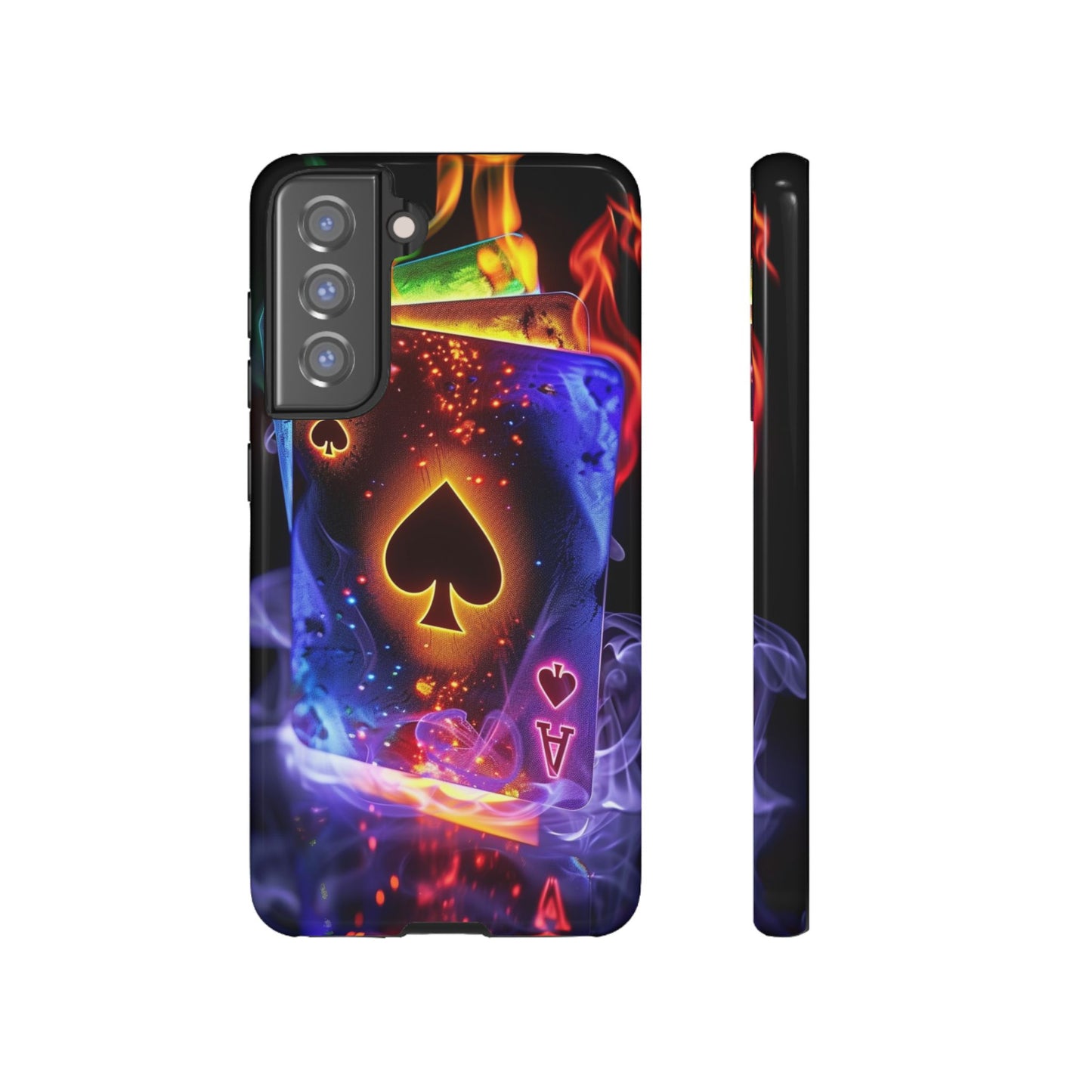 Vibrant Phone Case with Ace of Spades Design, Tough Phone Cover, Colorful Gift for Gamer| Samsung Case