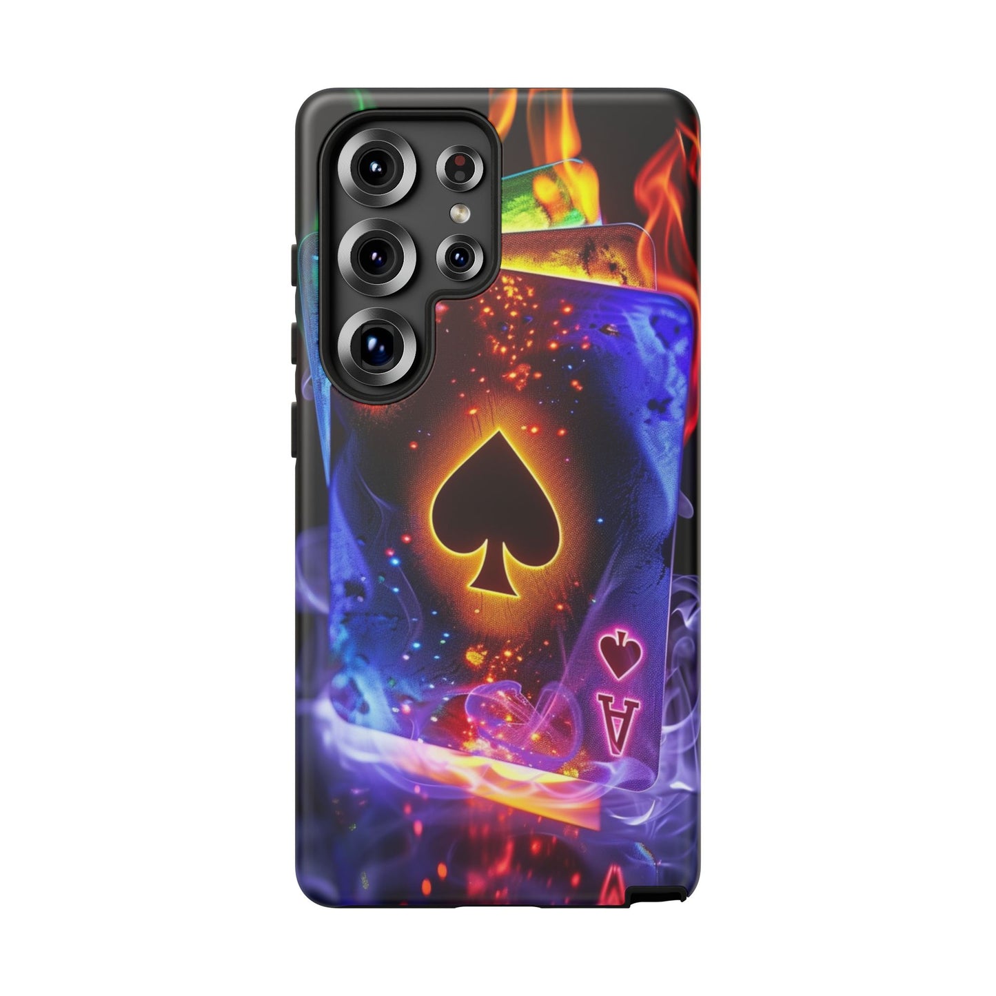 Vibrant Phone Case with Ace of Spades Design, Tough Phone Cover, Colorful Gift for Gamer| Samsung Case