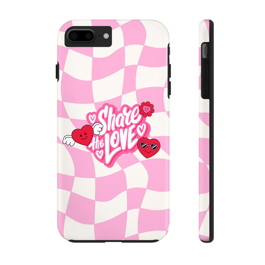 Share the Love Tough Phone Cases - Cute Heart Designs for Valentine's Day, Cute Phone Accessories, Gifts for Teens, Stylish Phone Covers