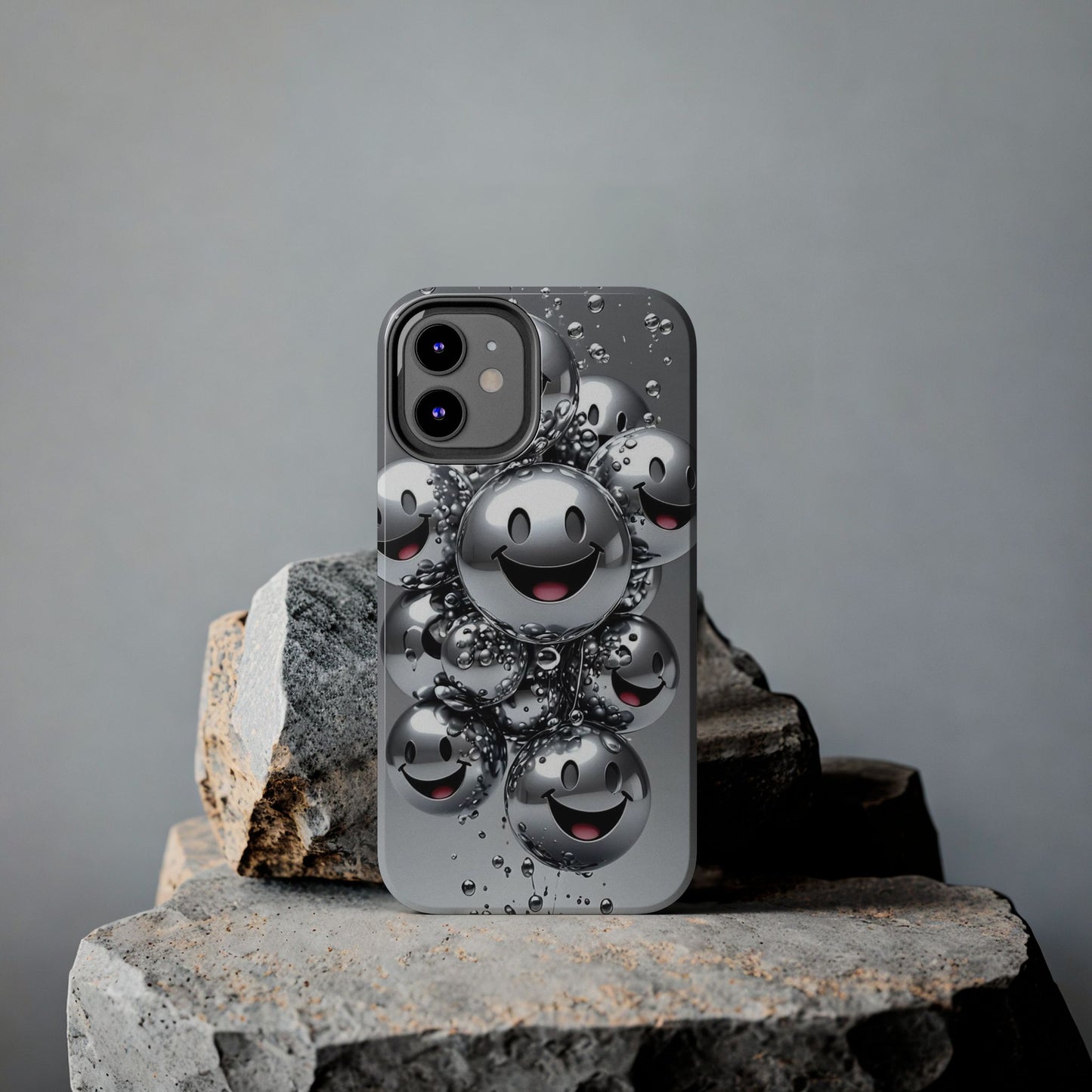 Smiley Bubble Tough Phone Cases - Durable Smartphone Protection, Fun Happy Face Design, Perfect for Gift | Iphone Case