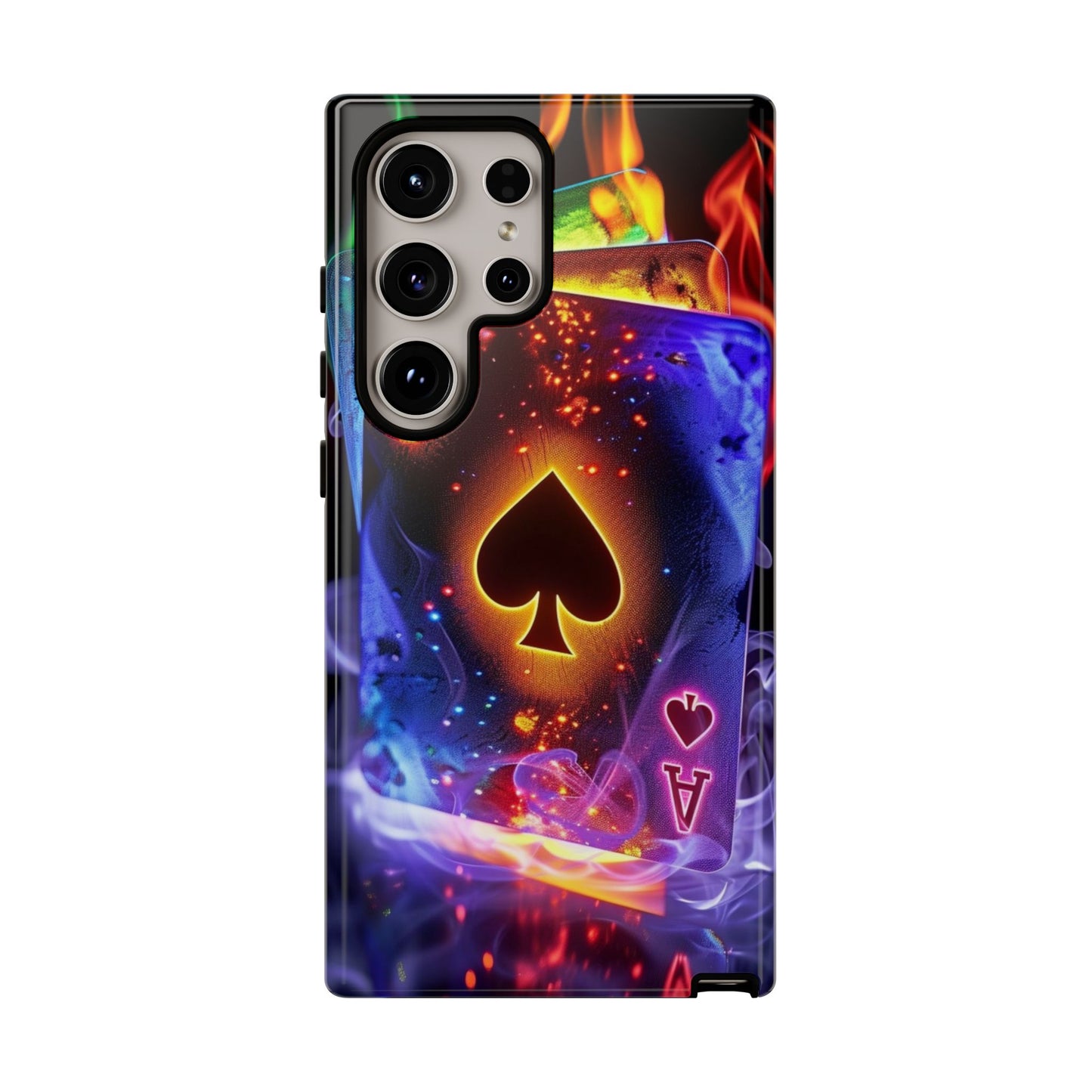 Vibrant Phone Case with Ace of Spades Design, Tough Phone Cover, Colorful Gift for Gamer| Samsung Case