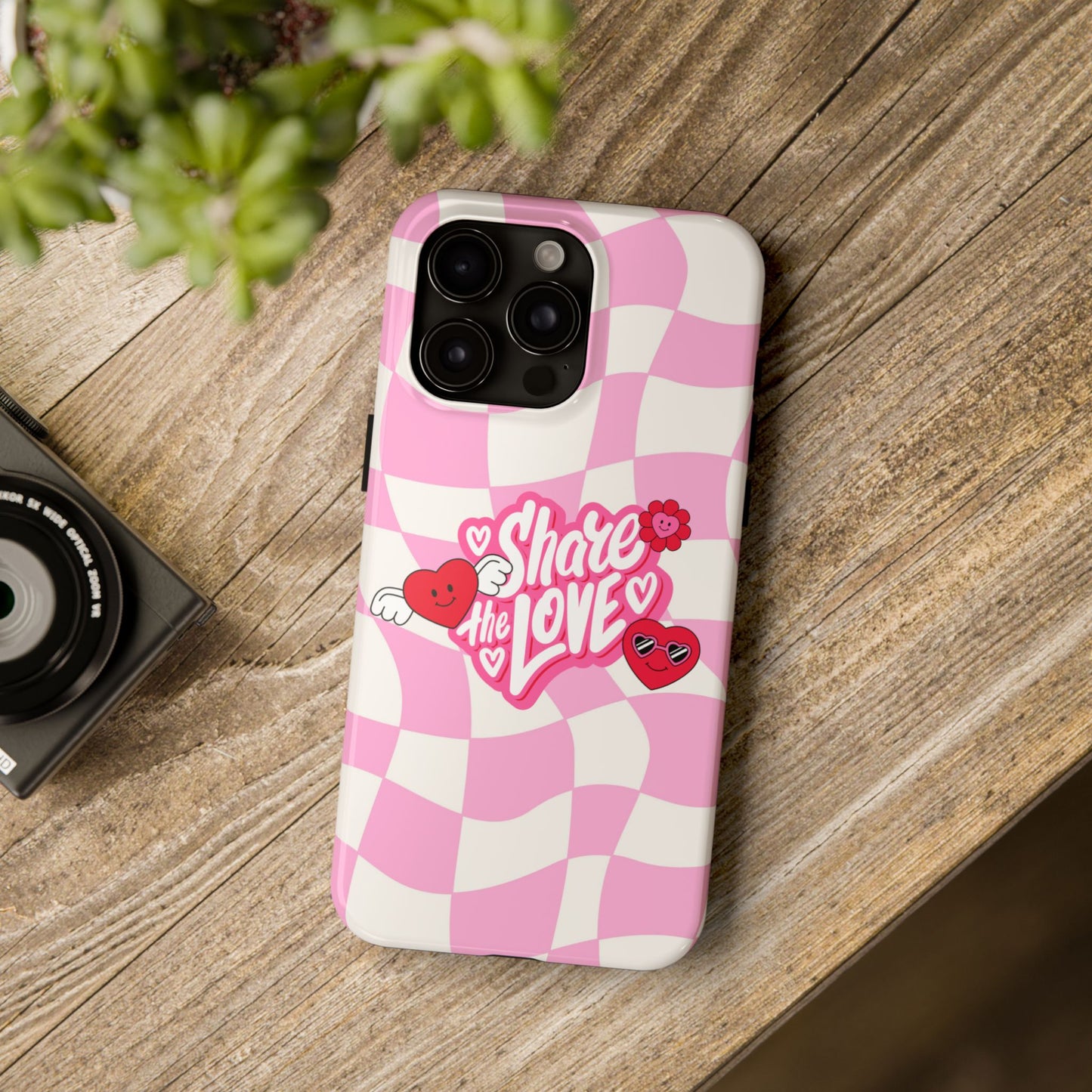Share the Love Tough Phone Cases - Cute Heart Designs for Valentine's Day, Cute Phone Accessories, Gifts for Teens, Stylish Phone Covers