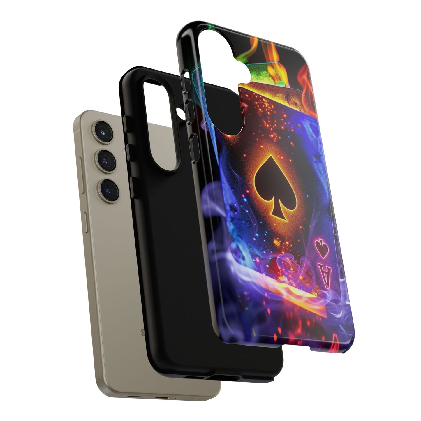 Vibrant Phone Case with Ace of Spades Design, Tough Phone Cover, Colorful Gift for Gamer| Samsung Case