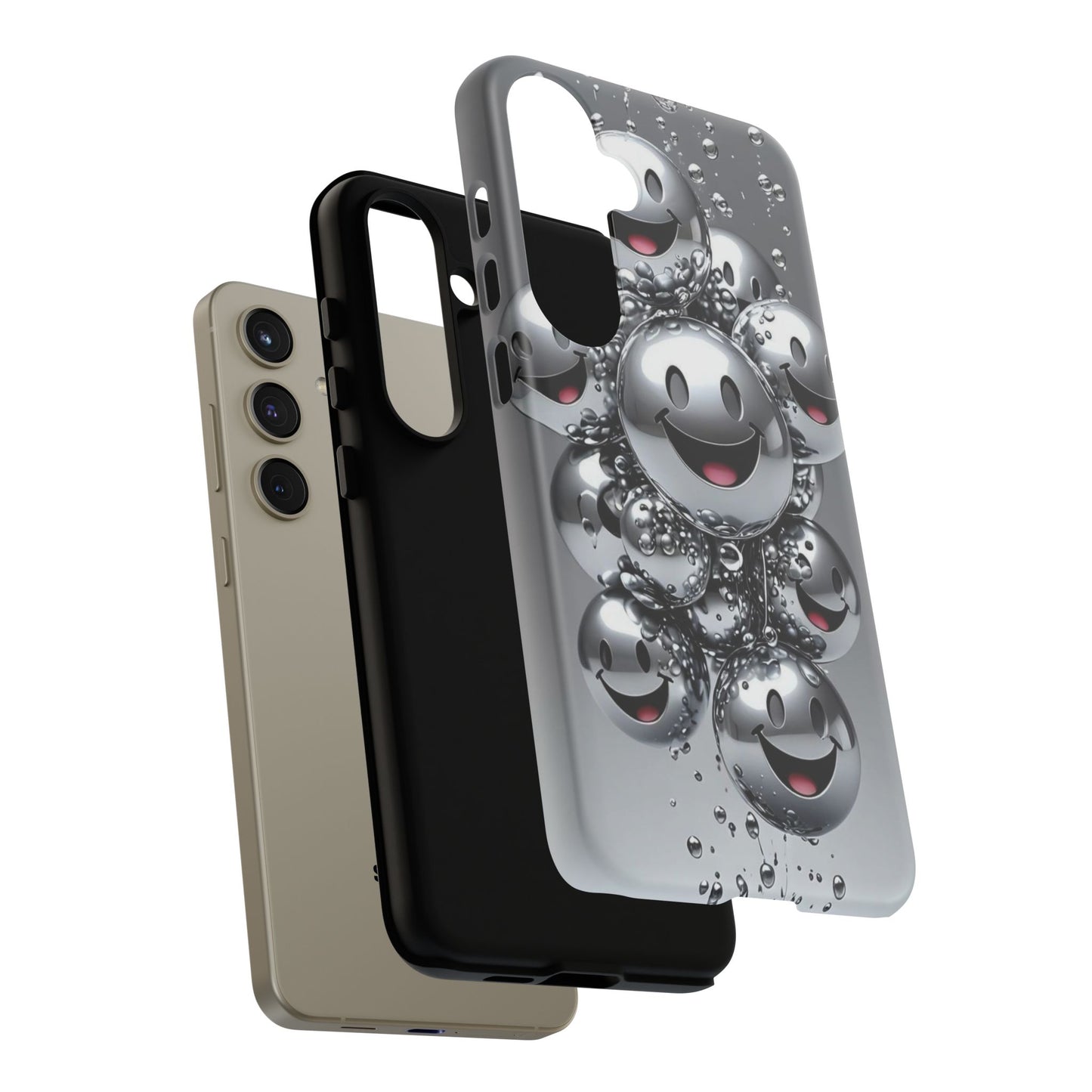 Cheerful Phone Case with Smiley Faces, Tough and Fun Case for You, Gift for Friends, Unique Smartphone Cover, Bubble Design | Samsung Case