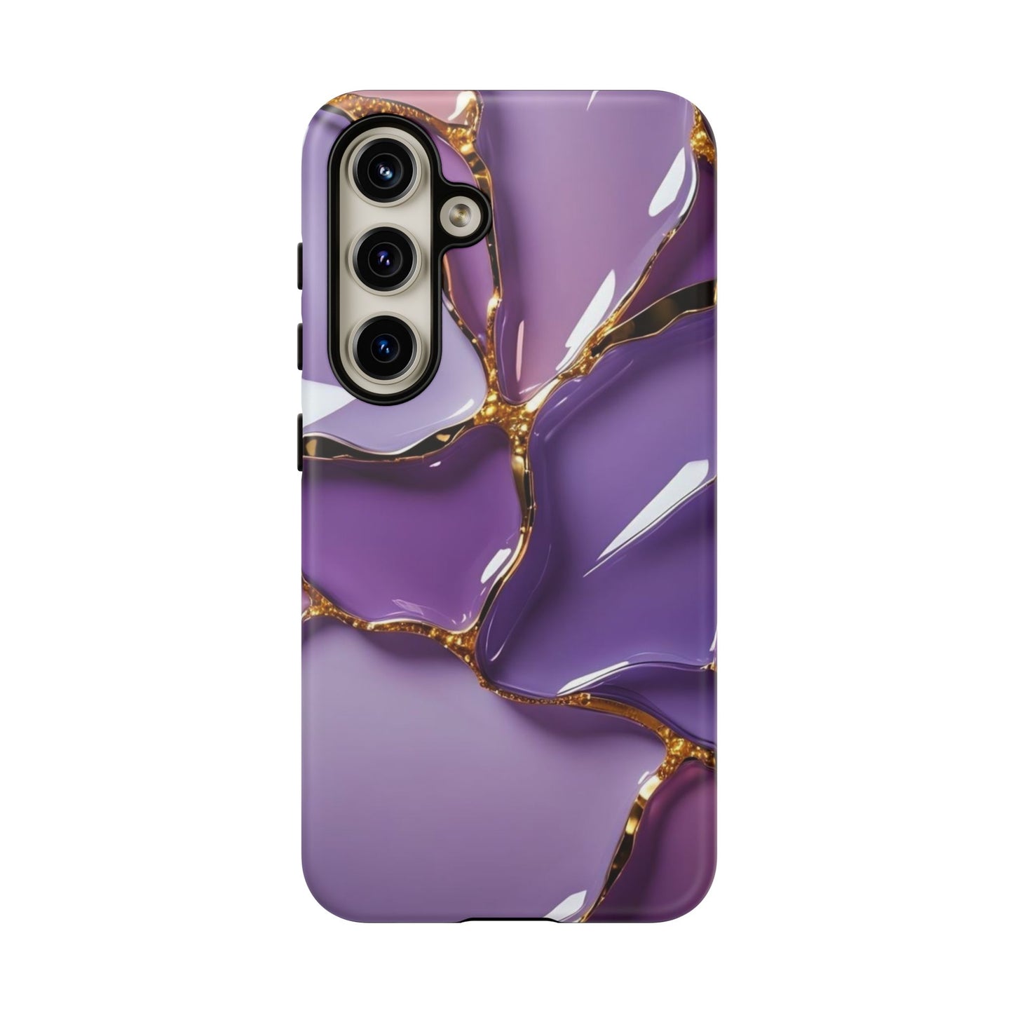 Elegant Phone Case with Purple Marble Design, Tough Phone Cover, Chic Mobile Accessory, Unique Gift for Her, Stylish Phone Protector - Samsung case