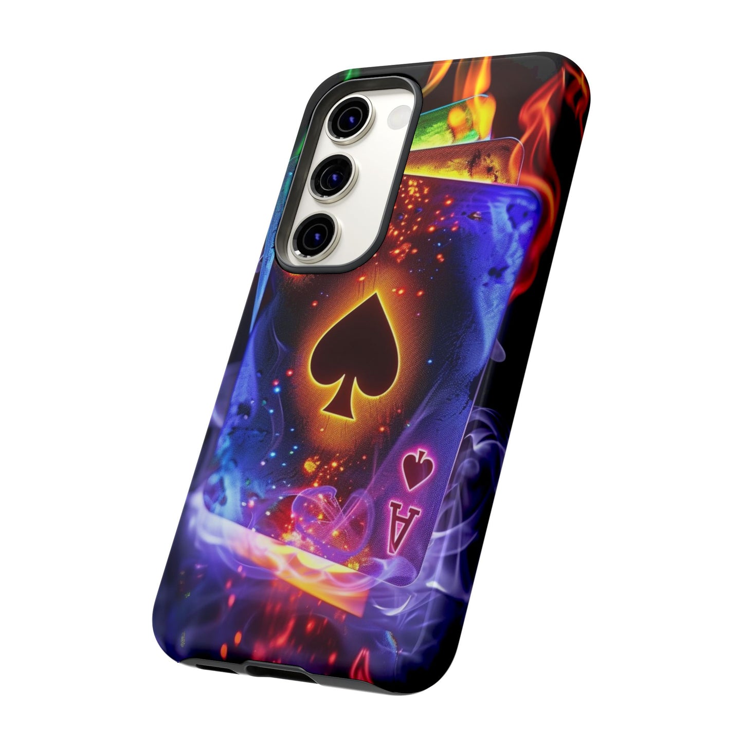 Vibrant Phone Case with Ace of Spades Design, Tough Phone Cover, Colorful Gift for Gamer| Samsung Case