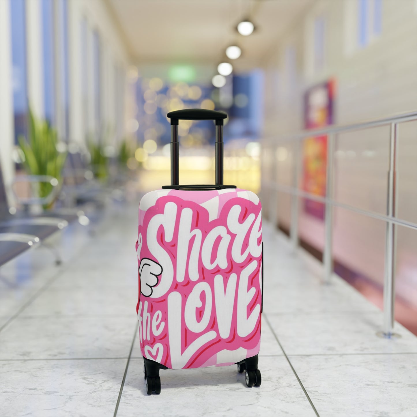 Colorful Luggage Cover - Share the Love, Travel Accessory, Suitcase Protector, Gift for Travelers, Fun Travel Gear | Suitcase