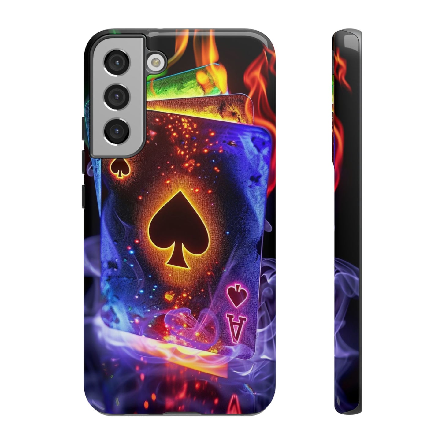 Vibrant Phone Case with Ace of Spades Design, Tough Phone Cover, Colorful Gift for Gamer| Samsung Case