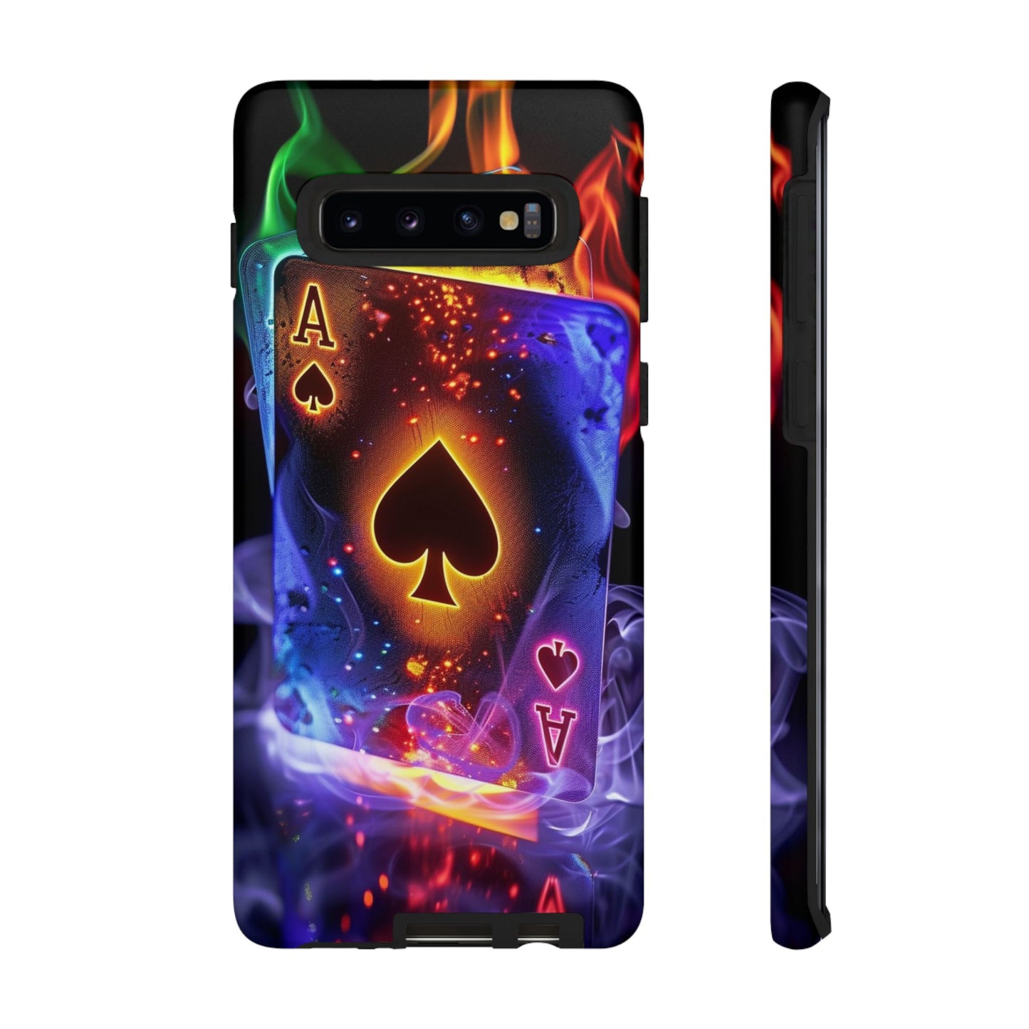 Vibrant Phone Case with Ace of Spades Design, Tough Phone Cover, Colorful Gift for Gamer| Samsung Case