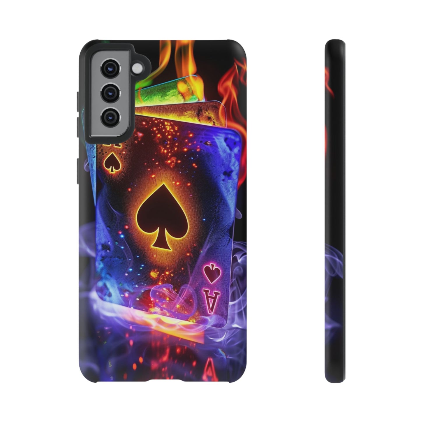 Vibrant Phone Case with Ace of Spades Design, Tough Phone Cover, Colorful Gift for Gamer| Samsung Case
