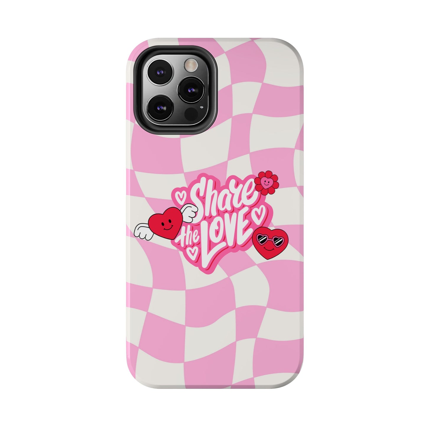 Share the Love Tough Phone Cases - Cute Heart Designs for Valentine's Day, Cute Phone Accessories, Gifts for Teens, Stylish Phone Covers